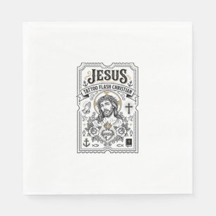 Servilleta De Papel Destellos de Tatuaje de Jesús Tatuajes Cristianos