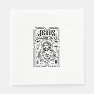 Servilleta De Papel Destellos de Tatuaje de Jesús Tatuajes Cristianos 