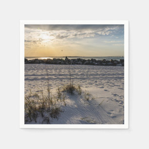 Servilleta De Papel Destin Beach Florida Jetty Sunset Paper Napkin