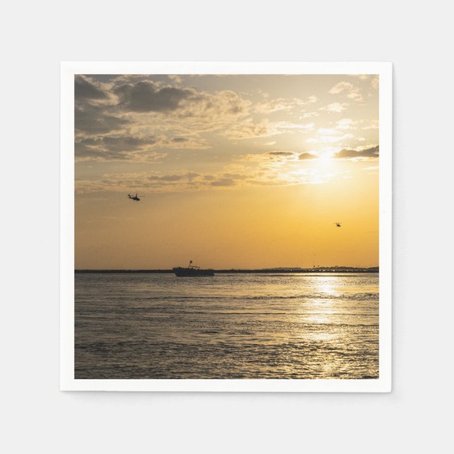 Servilleta De Papel Destin Sunset And Helicopters Paper Napkins (Anverso)