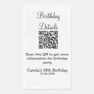 Servilleta De Papel detalles de fiesta de cumpleaños modernos escaneo 