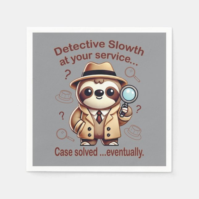 Servilleta De Papel "Detective Sloth" Sloth Private Eye (Anverso)