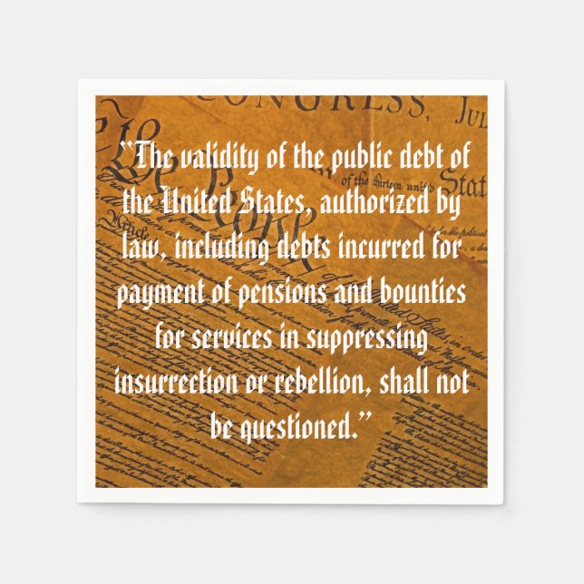 Servilleta De Papel Deuda pública de la Decimocuarta Enmienda (Anverso)