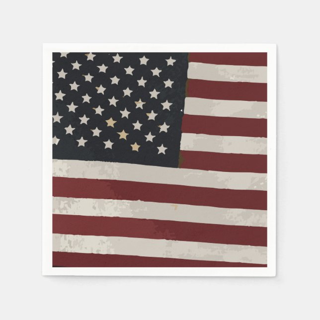 Servilleta De Papel Día conmemorativo acuarela de postre de la bandera (Anverso)