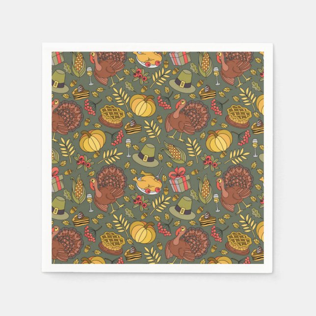 Servilleta De Papel Día de Acción de Gracias (Anverso)