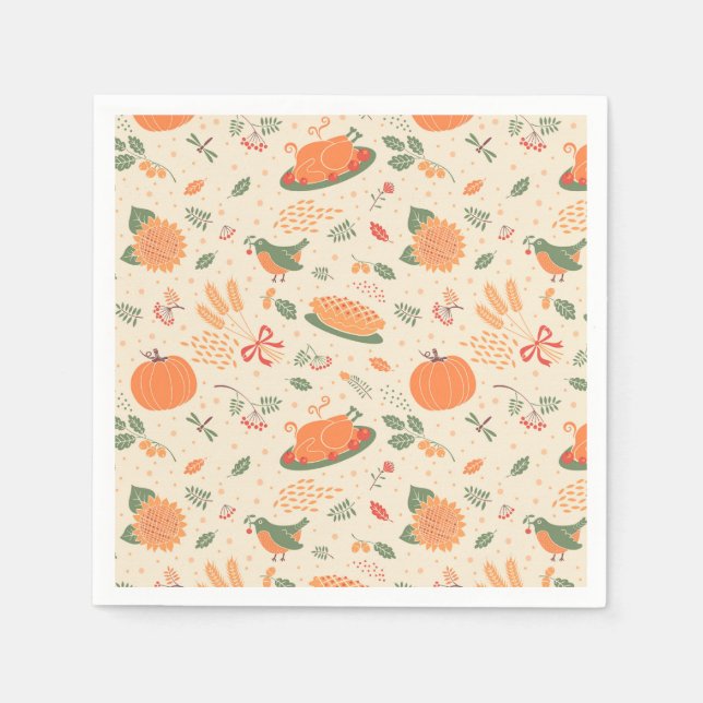 Servilleta De Papel Día de Acción de Gracias (Anverso)