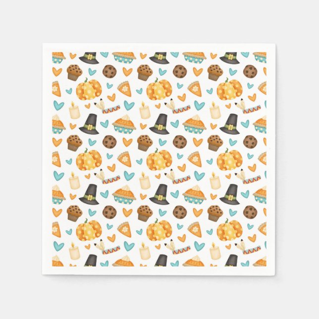 Servilleta De Papel Día de Acción de Gracias (Anverso)