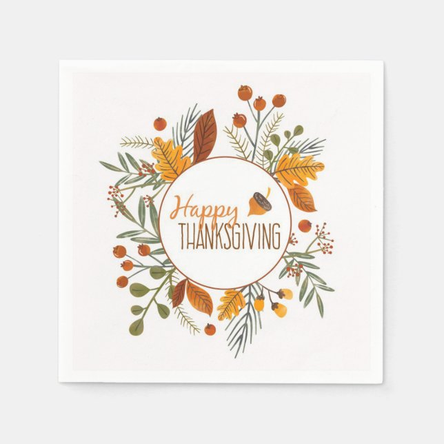 Servilleta De Papel Día de Acción de Gracias (Anverso)
