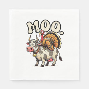 Servilleta De Papel Día de Acción de Gracias de Turquía Moo Riding Cow