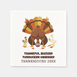 Servilleta De Papel Día de Acción de Gracias Divertido Turducken