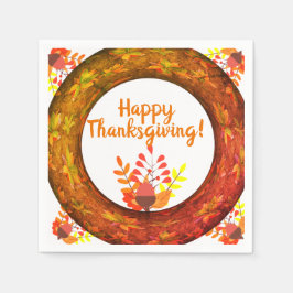 Servilleta De Papel Día de Acción de Gracias Hojas de Otoño y Acorn