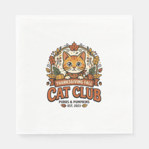 Servilleta De Papel Día de Acción de Gracias Otoño Gato Amante de los