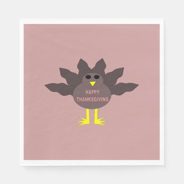 Servilleta De Papel Día de Acción de Gracias Plucked Turkey Cocktail N (Anverso)