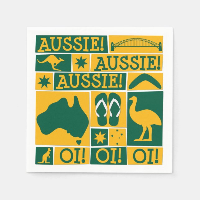 Servilleta De Papel Día de Australia (Anverso)