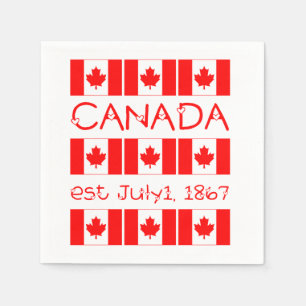 Servilleta De Papel Día de Canadá 1 de julio de 1867 Bandera canadiens