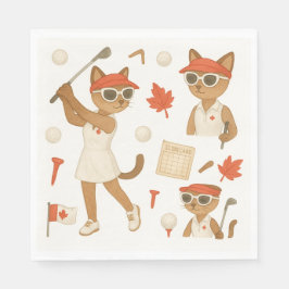 Servilleta De Papel Día de Canadá temática para golfistas que aman gat