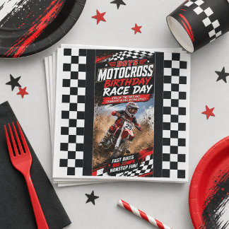 Servilleta De Papel Día de carrera de cumpleaños de motocross de motoc