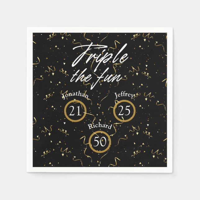 Servilleta De Papel Día de Cumpleaños Conjunto Triple The Divertido (Anverso)