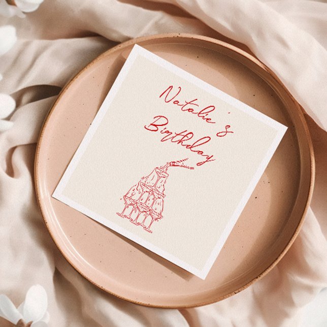 Servilleta De Papel Día de cumpleaños de la torre de Champagne con man (Subido por el creador)