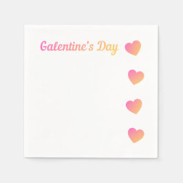 Servilleta De Papel Día de Galentines Rosa Ombre Fiesta
