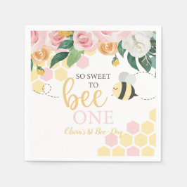 Servilleta De Papel Día de la Abeja Abejorro Cumpleaños 1er Cumpleaños
