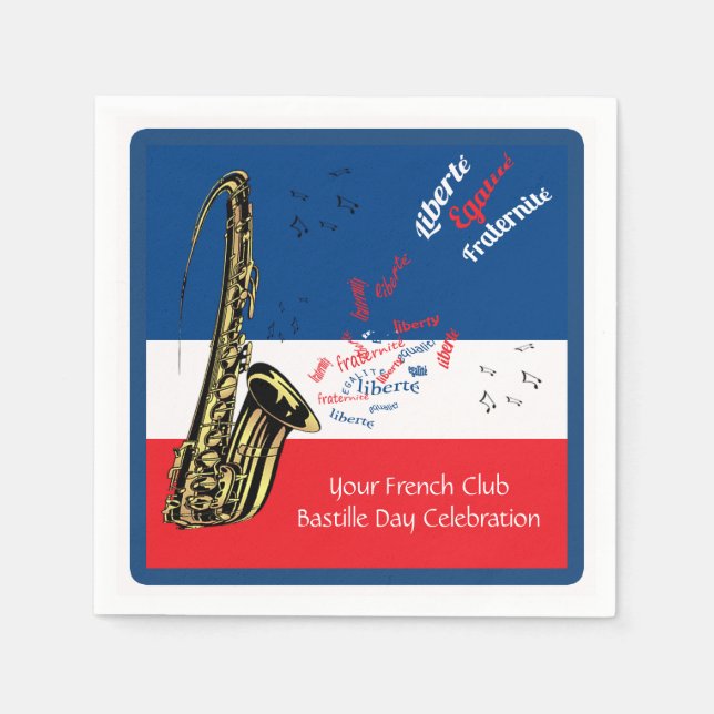 Servilleta De Papel Día de la Bastilla Personalizada (Anverso)