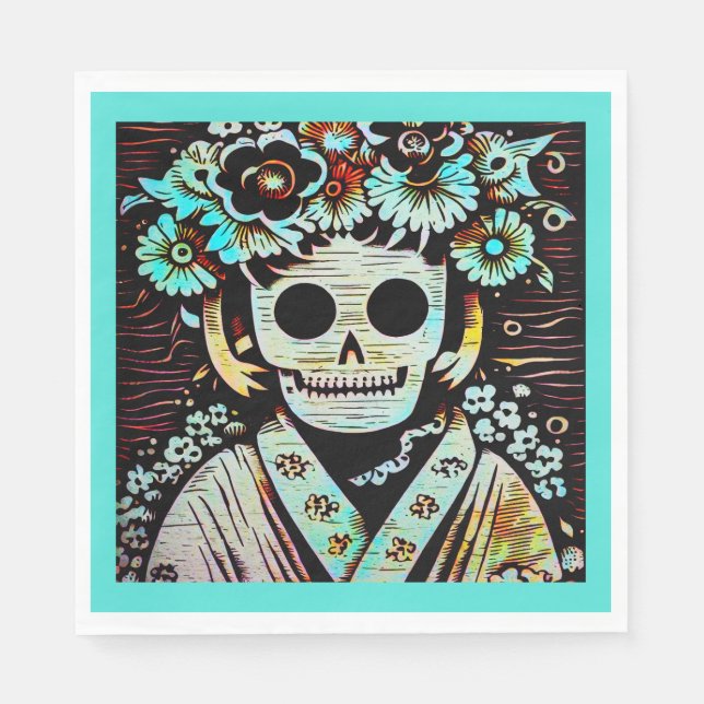 Servilleta De Papel Día de la Calavera del Azúcar Muerto 4 (Anverso)