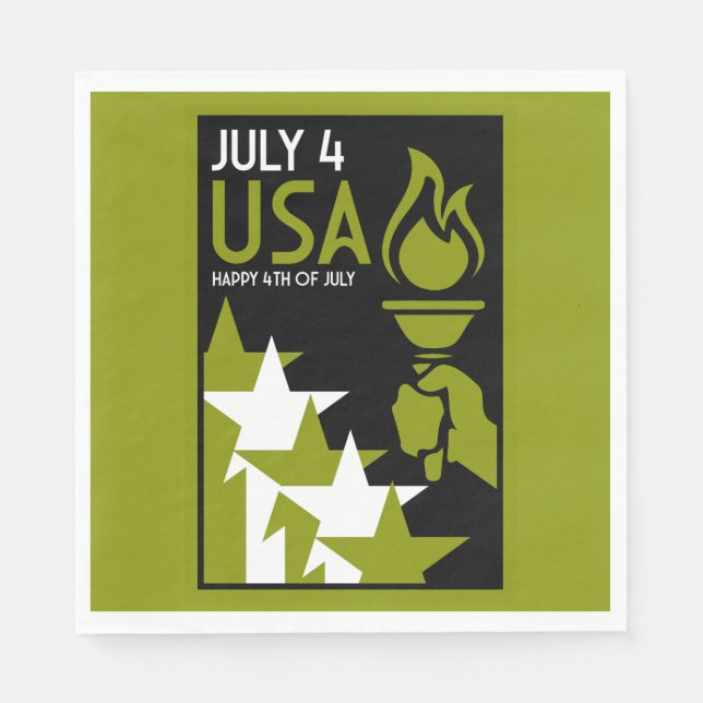 Servilleta De Papel Día de la Independencia de Estados Unidos (Anverso)