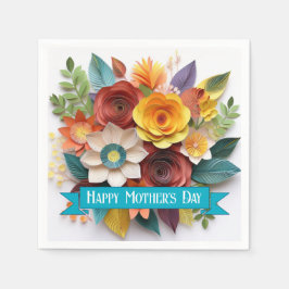 Servilleta De Papel Día de la Madre Floral de Arte de Papel 3D
