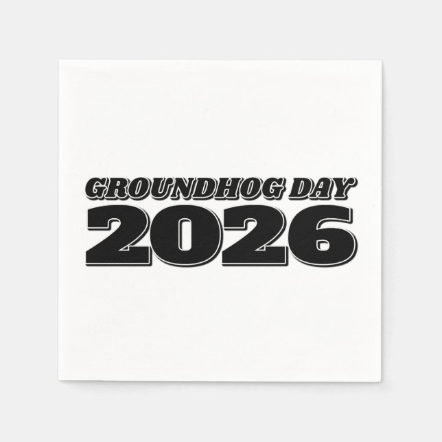 Servilleta De Papel Día de la Marmota 2026 (Anverso)