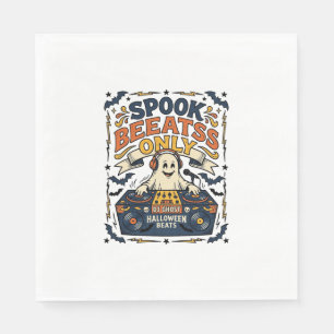 Servilleta De Papel Día de las Brujas DJ Spooky Beats Grabado Vintage