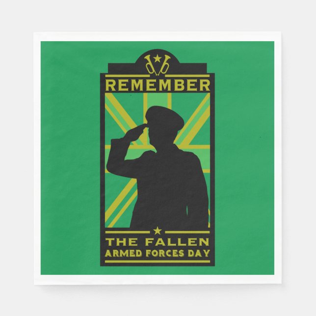 Servilleta De Papel Día de las Fuerzas Armadas Británicas (Anverso)