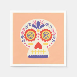 Servilleta De Papel Dia de los Muertos Fiesta Decoración Naranja Papel