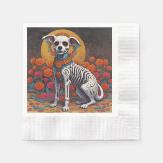 Servilleta De Papel Dia De Los Muertos perro Cubos de papel