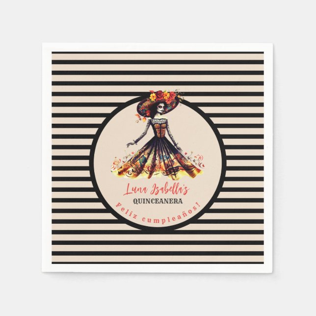 Servilleta De Papel Día de los muertos por la caída del azúcar (Anverso)