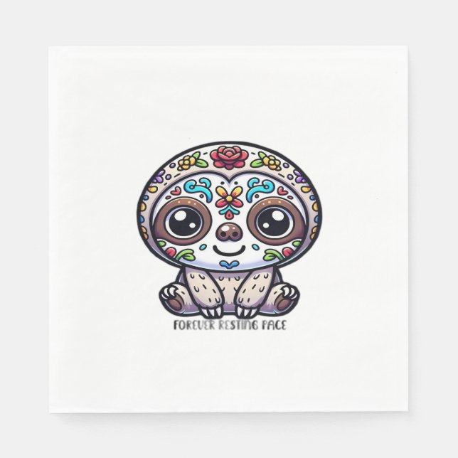Servilleta De Papel Dia De Los Muertos Sloth Active T-Shirt (Anverso)