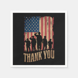 Servilleta De Papel Día de los Veteranos de la Bandera Americana Vinta