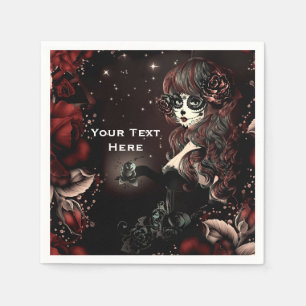 Servilleta De Papel Día de Muertos Cráneo de Azúcar Mexicano Fiesta Ro