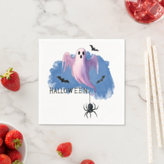 Servilleta De Papel Día de Muertos Fantasma con Araña