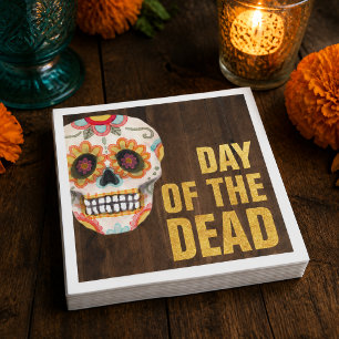 Servilleta De Papel Día de Muertos Fiesta de Calavera de Azúcar Acuare