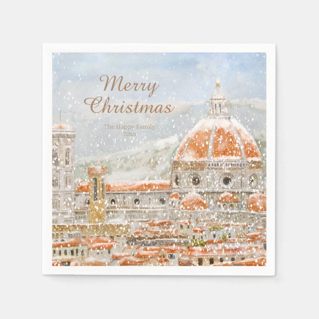 Servilleta De Papel Día de nieve Navidades de Florencia Italiana Napki (Anverso)