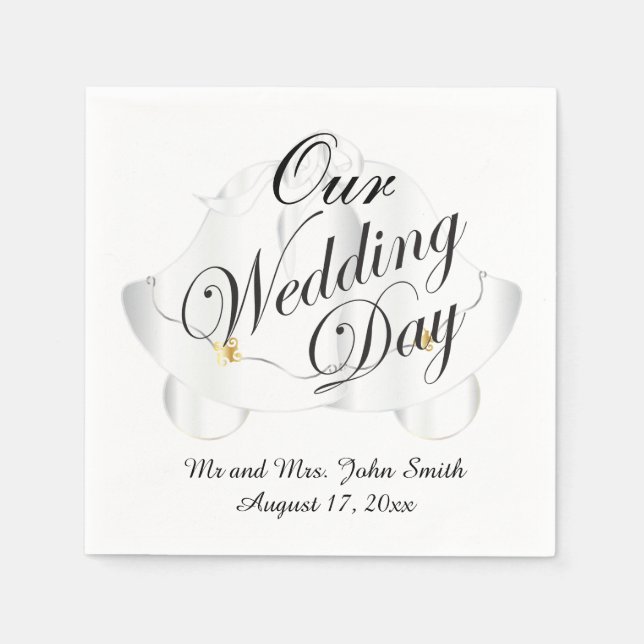 Servilleta De Papel Día de nuestra boda (Anverso)