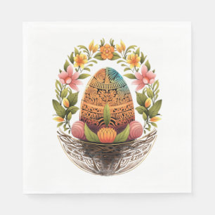 Servilleta De Papel Día de Pascua Cesta de Huevos de Pascua Mandala Ca