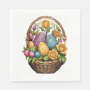 Servilleta De Papel Día de Pascua Cesta de Huevos de Pascua Mandala Ca
