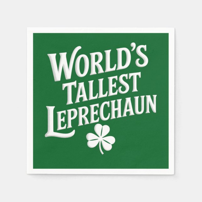 Servilleta De Papel Día de San Patricio de Irlanda, el Leprechaun más  (Anverso)