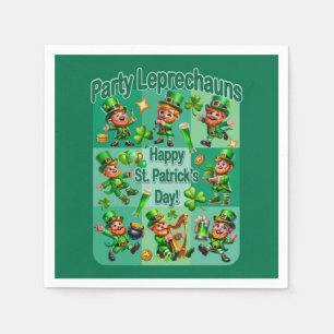 Servilleta De Papel Día de San Patricio Divertido "Duendes de Fiesta"
