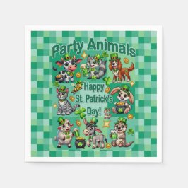 Servilleta De Papel Día de San Patricio Divertido y "Animales de Fiest