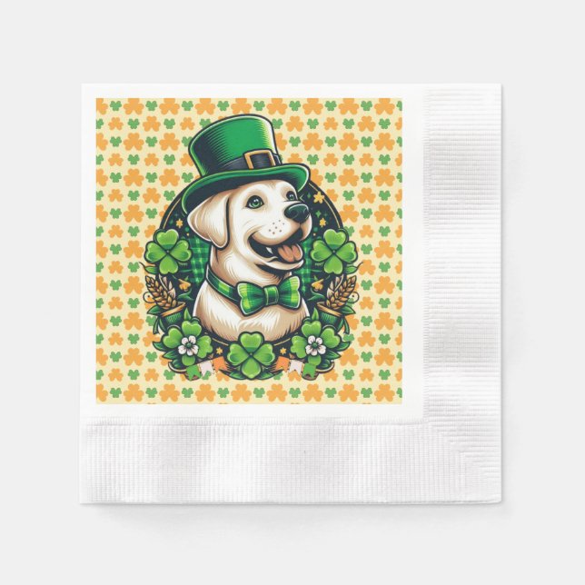 Servilleta De Papel Día de San Patricio Perro Lindo (Anverso)