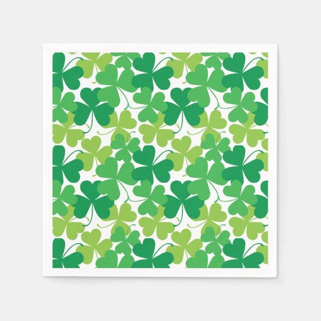 Servilleta De Papel Día de San Patricio Shamrock Imprimir servilletas (Anverso)