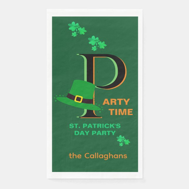 Servilleta De Papel Día de San Patricio, tiempo de celebrar    (Anverso)